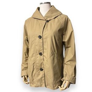 WOOLRICH Linden Shawl Collar Button Front Short Jacket in Biscuit